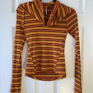 Cowl neck free people too with button detail